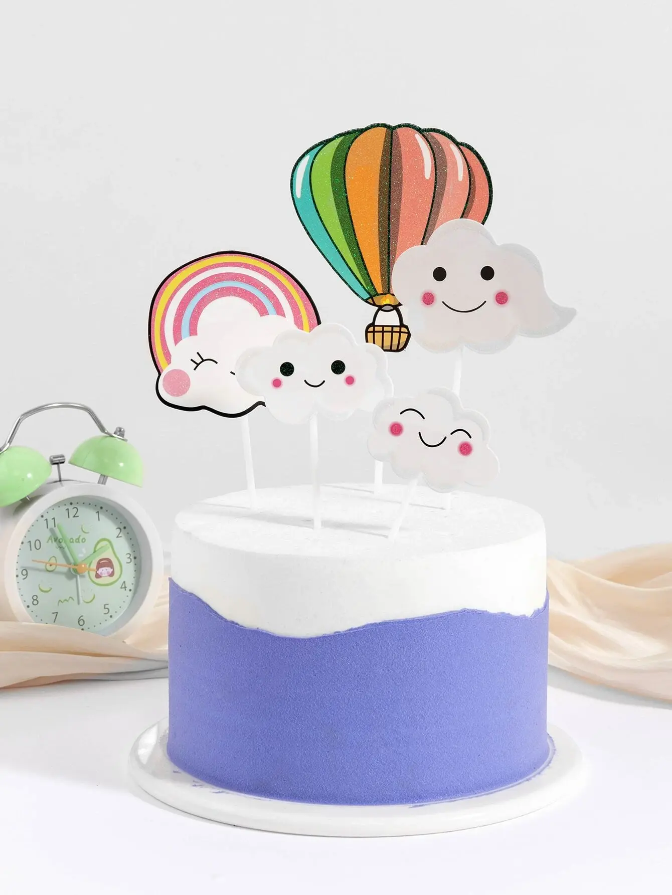 5 pcs Rainbow & Cloud Pattern Cake Topper set