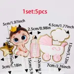 baby shower ,its a girl,Feeding Bottle & Figure Design Cake Topper set