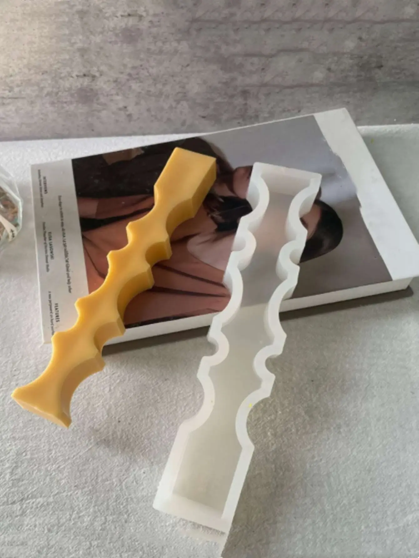 1pc Wave Design DIY Silicone Candle Mould