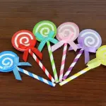 6pcs/set Plastic Cake Top Decoration,Lollipop Design Cake Topper