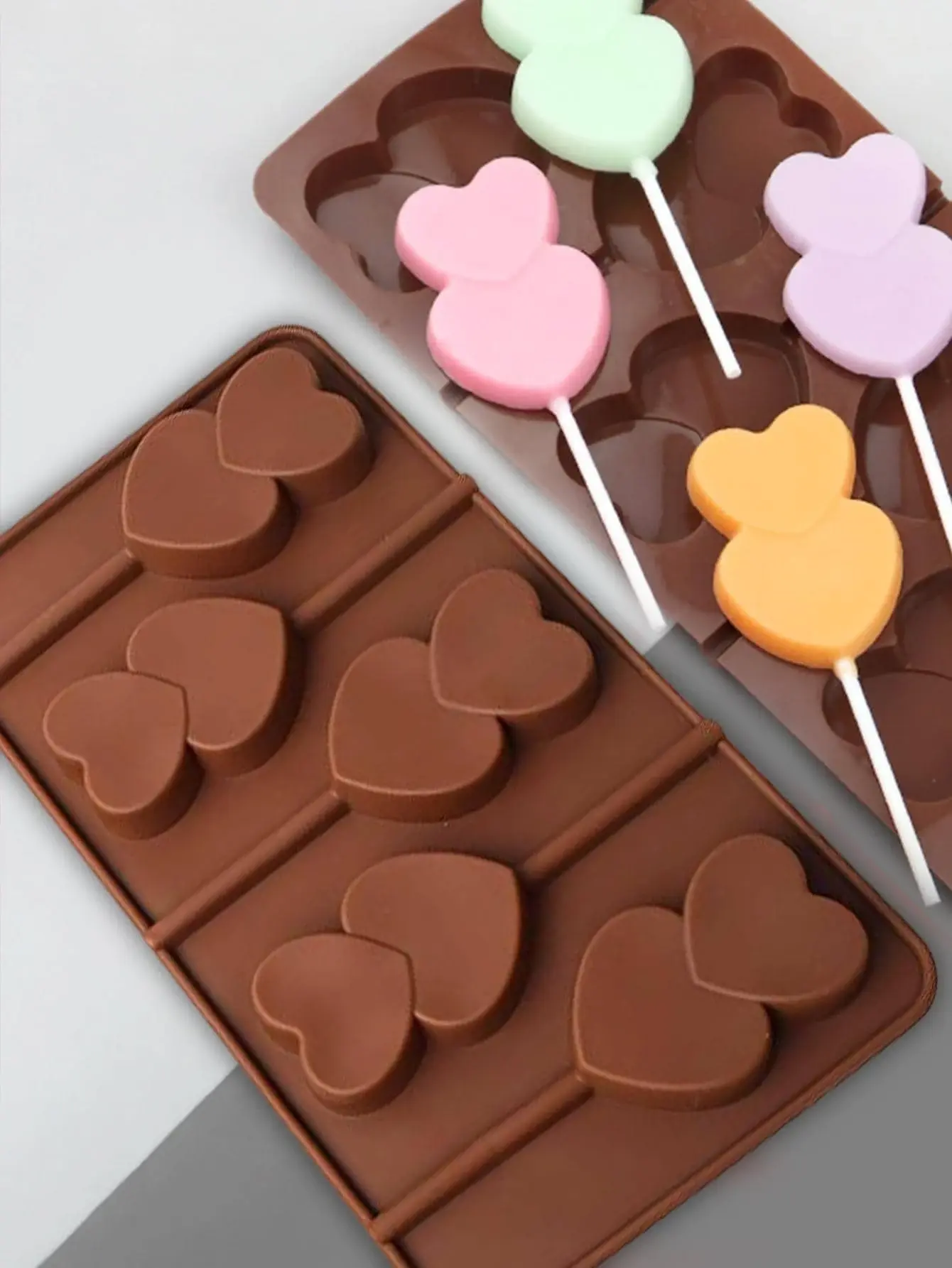 1pc Silicone Double heart chocolate candy mould