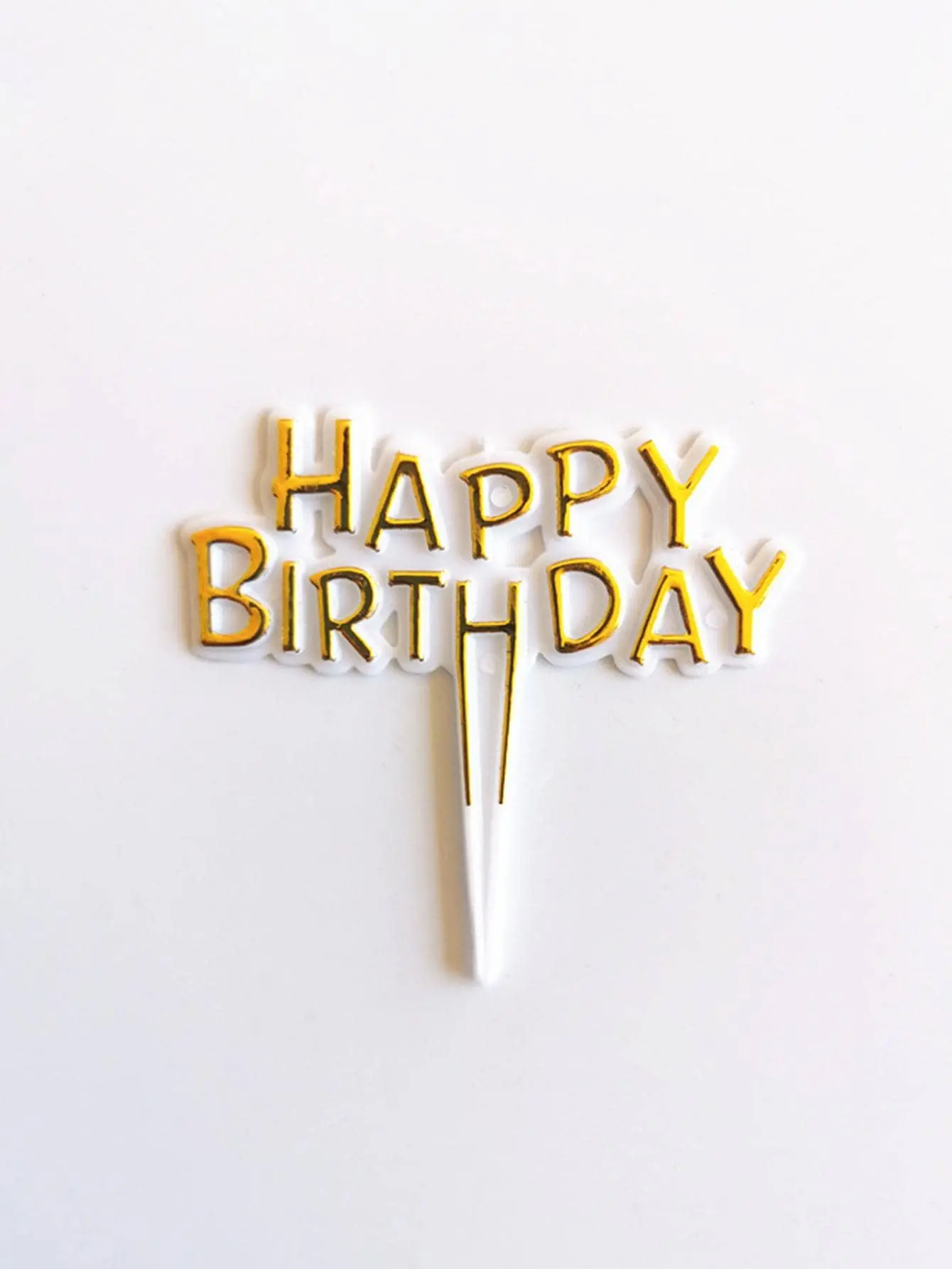 20 pcs golden and white happy birthday cake topper