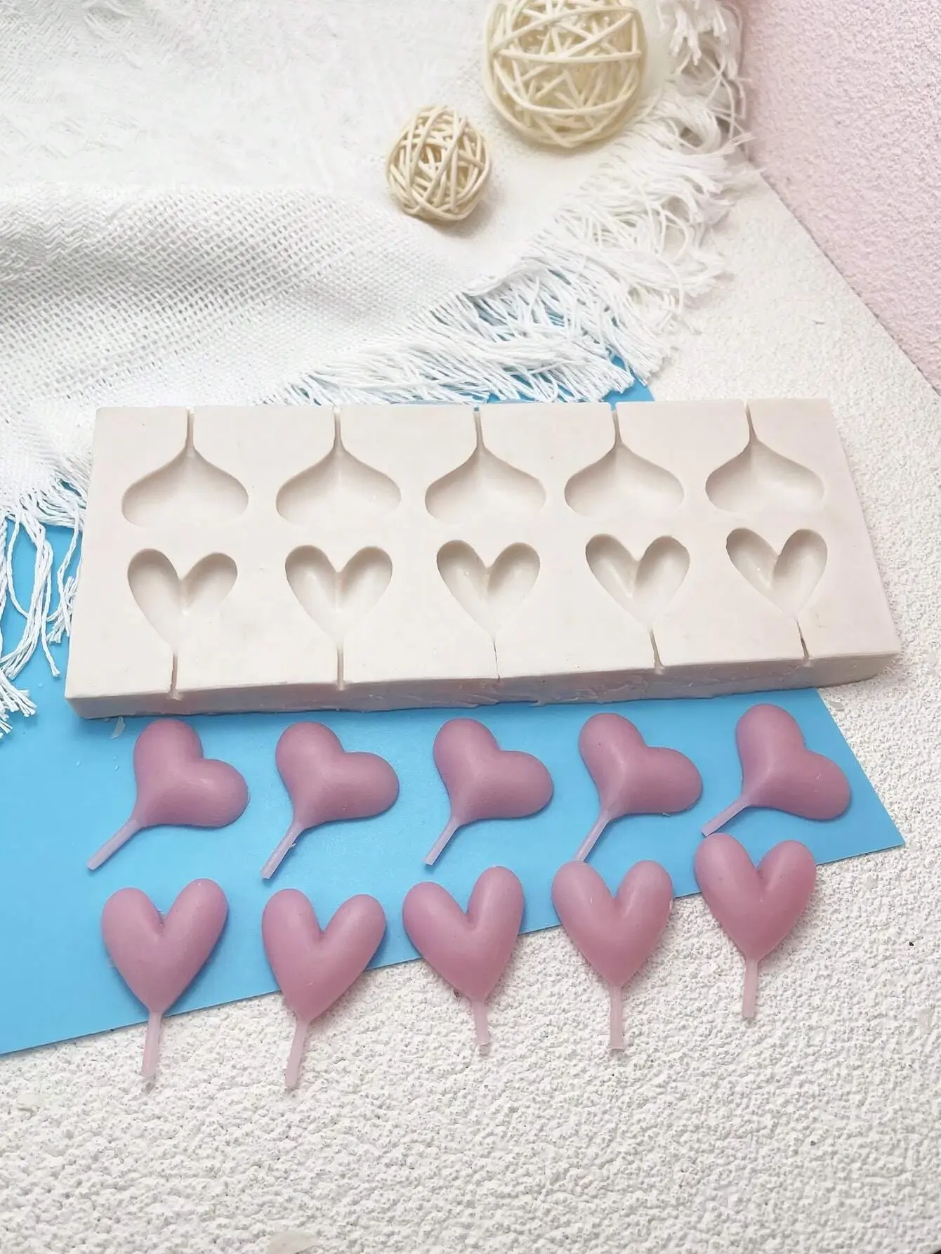 1pc 10-Cavity Heart Shaped Handmade Chocolate Valentine Silicone Mould
