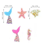 5pcs mermaid theme Seahorse & Fishtail Shaped Cake Topper set