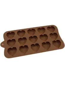 1pc 15 Grid Diamond Heart Shaped Silicone Chocolate Mold,Creative Romantic Diy Cake Decorating Tool For Kitchen,Ice Cube,Biscuit,Pastry Handmade Baking Mold