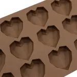 1pc 15 Grid Diamond Heart Shaped Silicone Chocolate Mold,Creative Romantic Diy Cake Decorating Tool For Kitchen,Ice Cube,Biscuit,Pastry Handmade Baking Mold