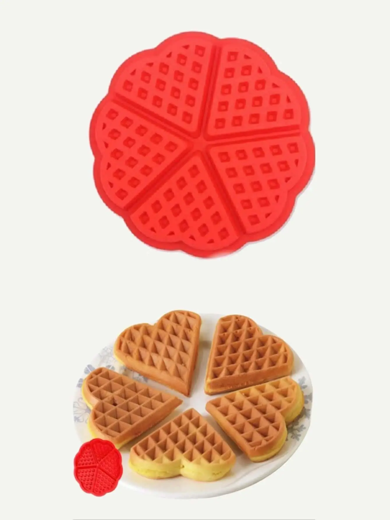 1pc Heart Shape Bakeware Silicone Waffle Mould