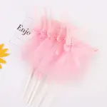 5pcs Pink Ballet Dancer Cake Toppers Ballerina Tutu Dessert Table Birthday Party Decoration Picks