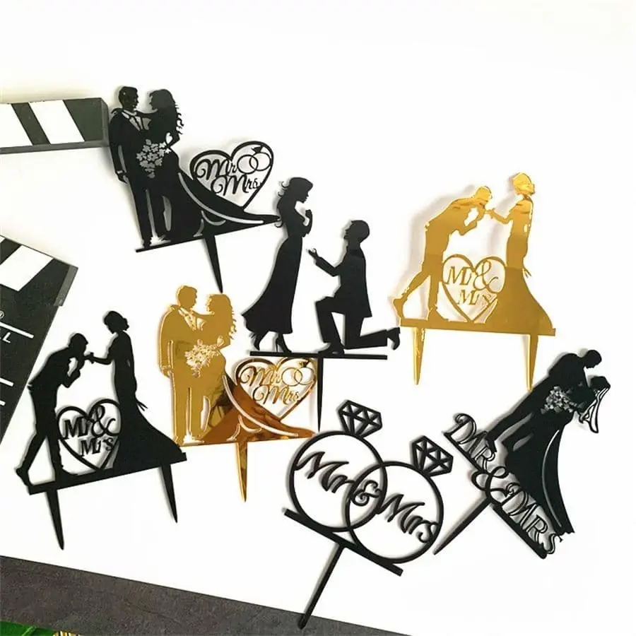 Proposal Square Round Hot Stamping Happy Birthday Cake Insert Card Acrylic Cake Birthday Party Wedding Supplies Cake Decoration,Christmas