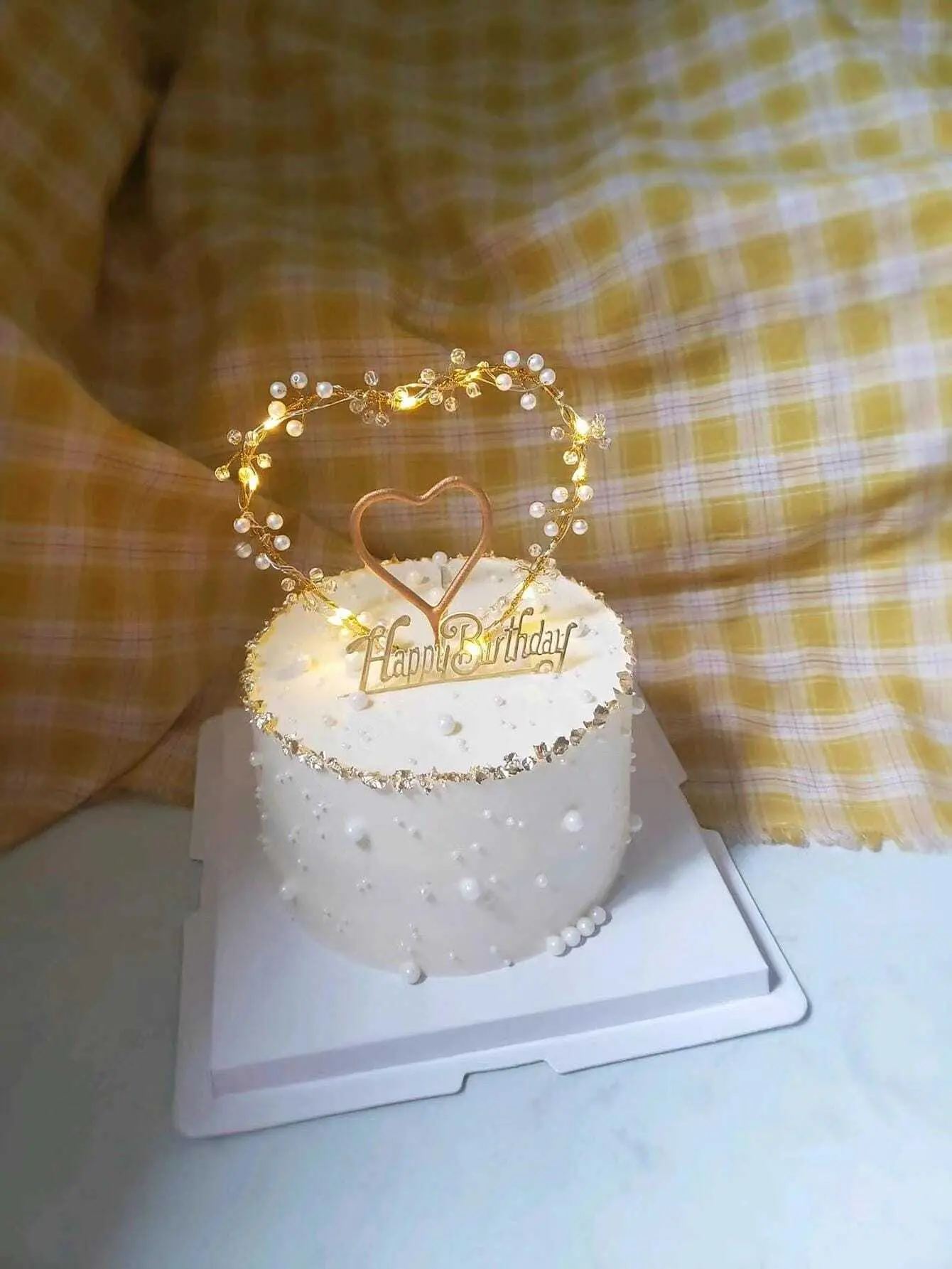 1pc led Heart Shaped Cake Topper Decoration