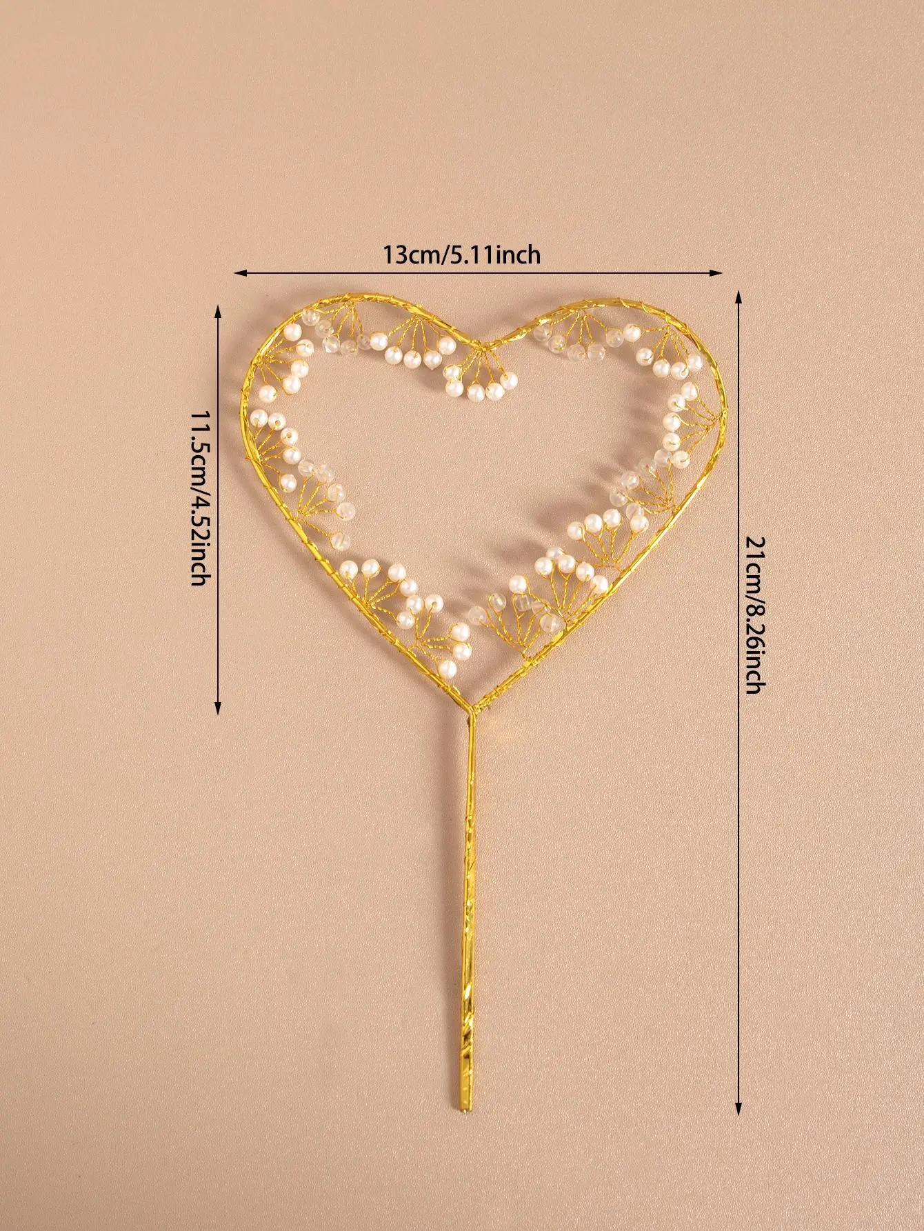 1pc led Heart Shaped Cake Topper Decoration
