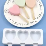 1pc Love Heart Shaped Ice Cream Mold For Diy Food-grade Silicone Popsicle,Yogurt Stick,Ice Lolly Maker
