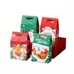 1Pcs Green Christmas Baking Paper Tote Bag 11cm x 15.5cm x 15.5cm x 16cm