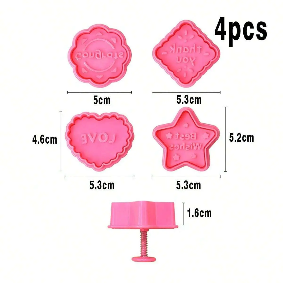 4pcs Cookie Cutter plunger set