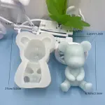 1pc Bear Holding Love Heart Shaped Silicone Mold For Fondant Cake,Chocolate,Gypsum Decoration + Better Deal For 2pcs/set