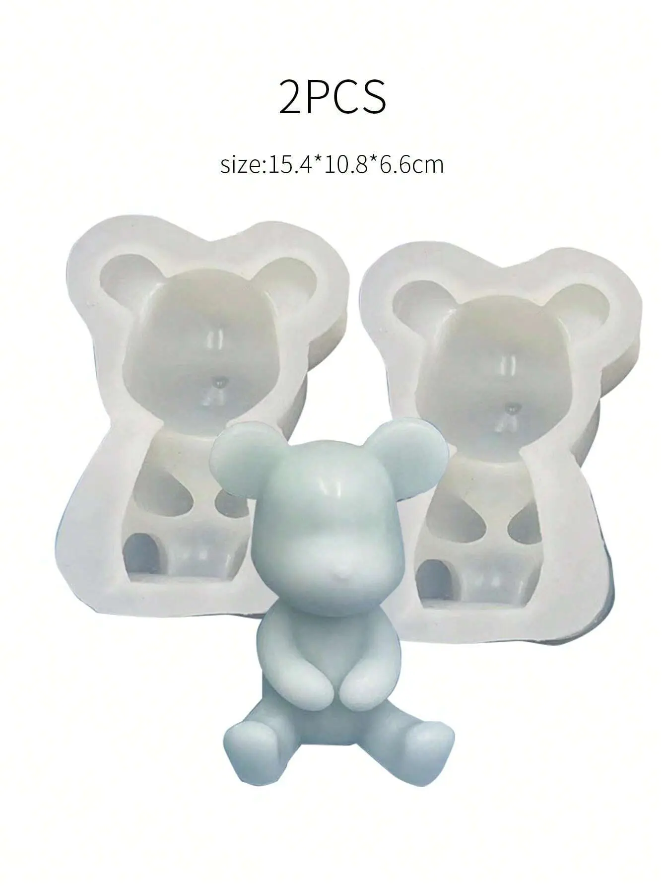 1pc Bear Holding Love Heart Shaped Silicone Mold For Fondant Cake,Chocolate,Gypsum Decoration + Better Deal For 2pcs/set
