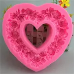 1pc Large Rose Heart Wreath Silicone Food Good Mold Big Heart Shaped Rose Silicone Mold Cake Decorating Tools Soap Cake Mould