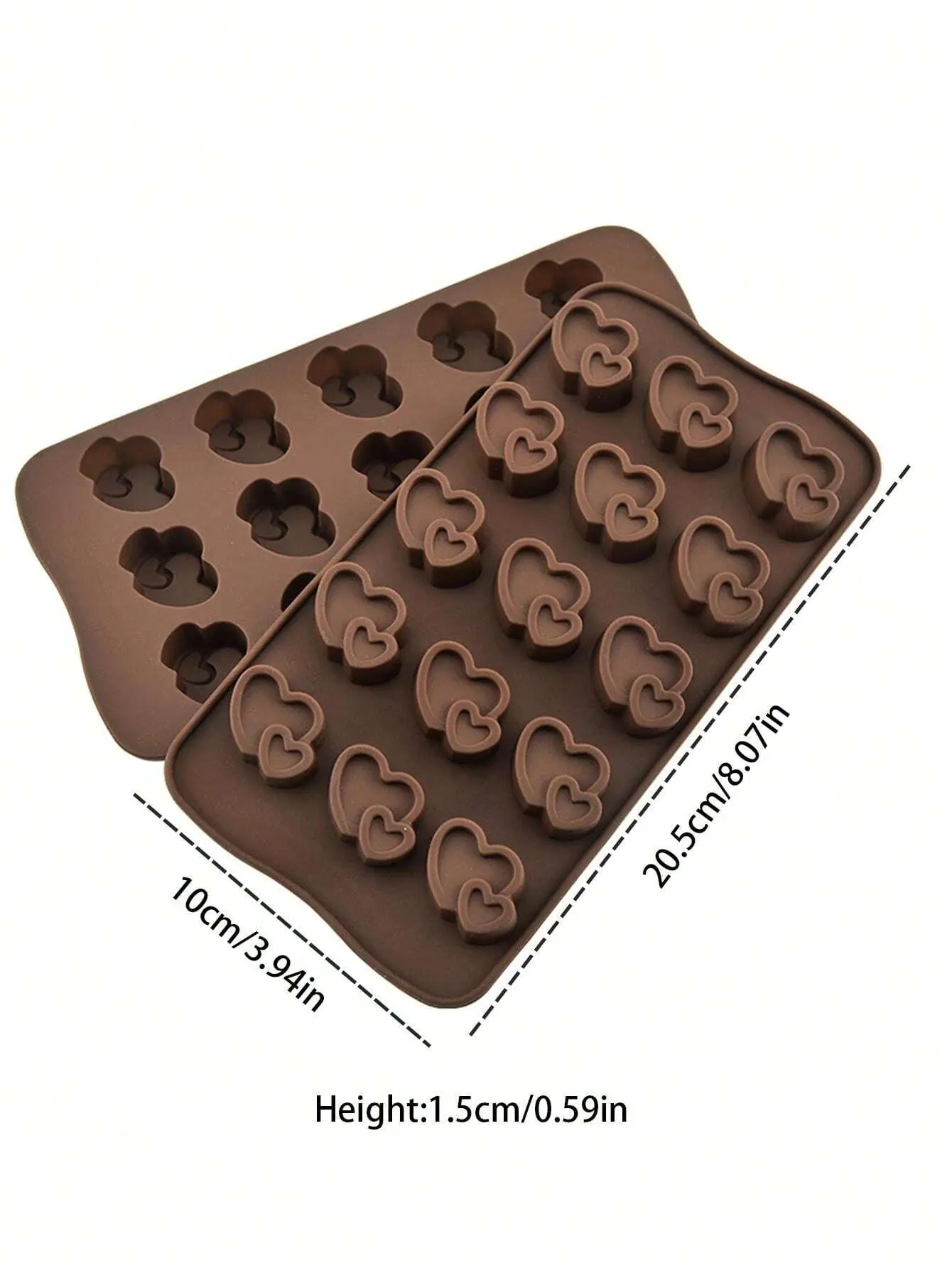1pc Double heart silicone mould
