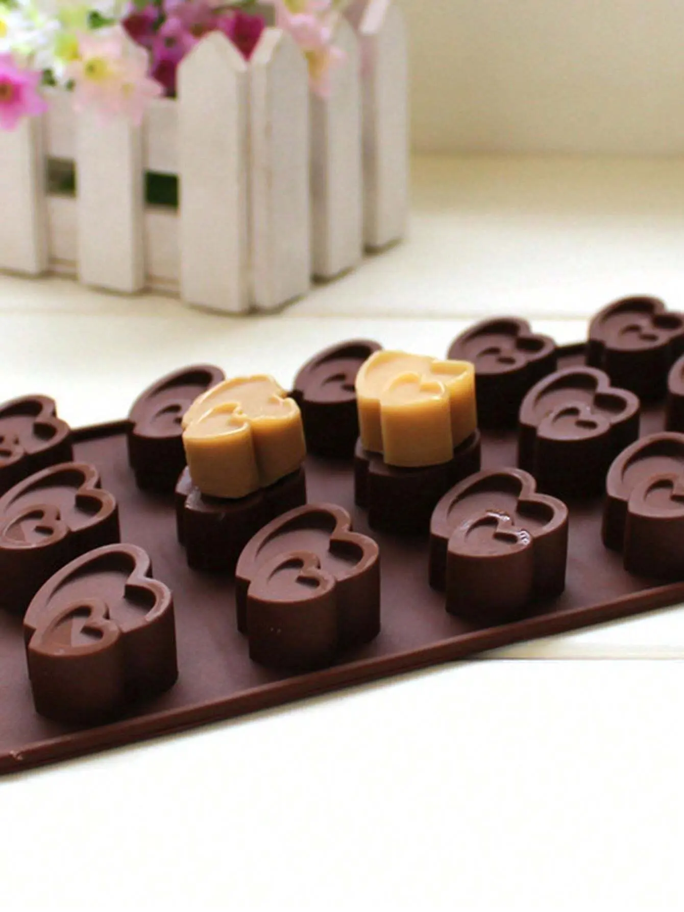 1pc Double heart silicone mould