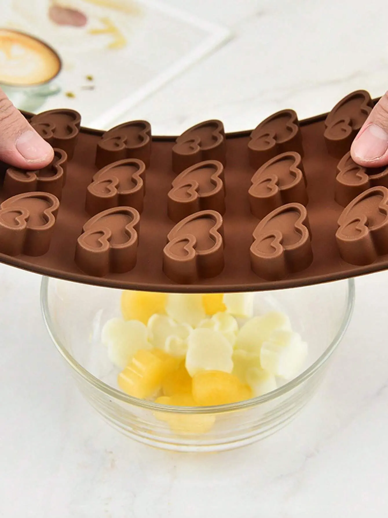 1pc Double heart silicone mould