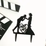 3pcs/Set Black Wedding Design Cake Topper For Wedding Party Cake Decoration