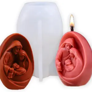 3D Nativity Jesus Family Silicone Candle Mould