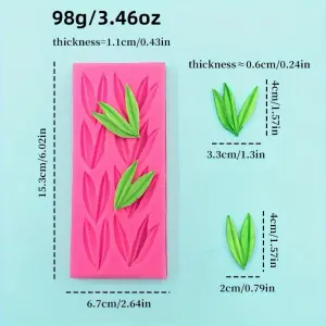 Bamboo Leaf Silicone Fondant Mould Style 4 for Cake Decor