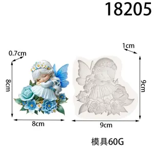 Cute girl Angel silicone mould