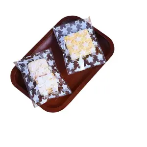 white colour star print cookie sleeve 10x8cm (50pcs )