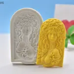 Floral Lady Face Silicone Mould Style 3 for Fondant & Clay