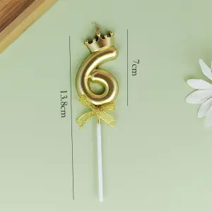 Six Number candle Golden Cake candle