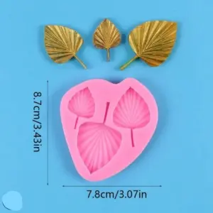 3 Cavity Plam leaf silicone mould