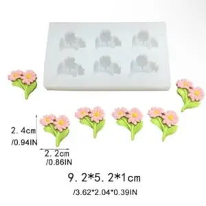 6-Cavity Daisy Flower Silicone Fondant Mould