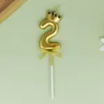 Two Number candle Golden Cake candle
