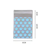 blue colour star print cookie sleeve 10x8cm (50pcs )