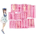 7 Pieces Fondant Doll Body mould 3D Arm and Leg Cake Silicone Mould set