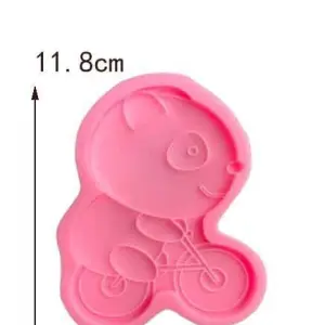 Panda on bycycle theme silicone mould