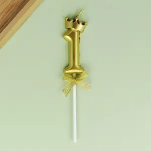 one Number candle Golden Cake candle