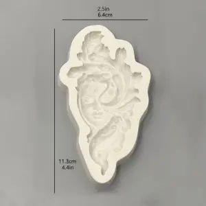 Floral Lady Face Silicone Mould Style 2 for Cake Decor