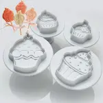 4 pcs Cupcake and ice cream plunger cutter set