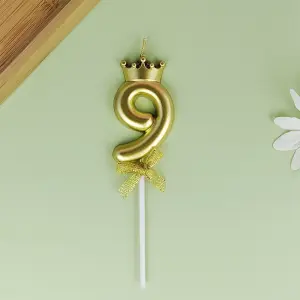 Nine Number candle Golden Cake candle