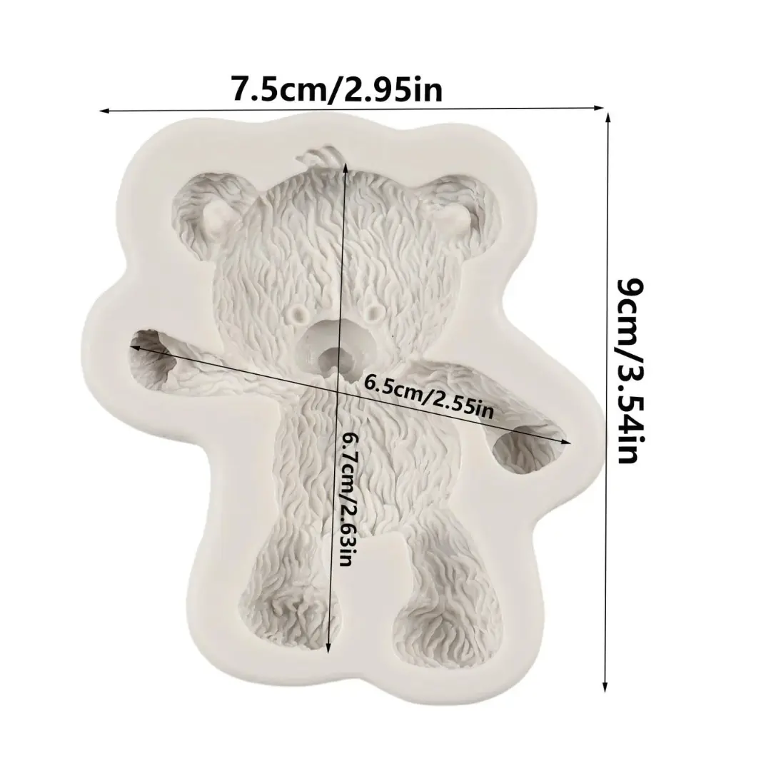 Teddy Mould Silicone Fondant Molds Candy Chocolate Mold for Teddy L, Style C