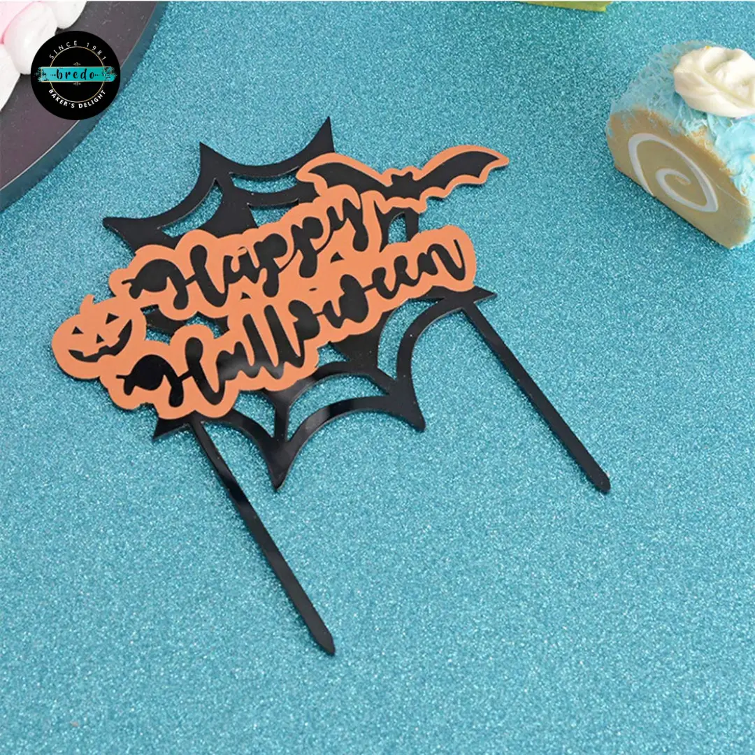 Bat Pumpkin Happy Halloween Cake Topper Cake Decoration