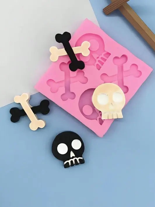 Skeleton Skull Bone Silicone Cake Fondant Mould