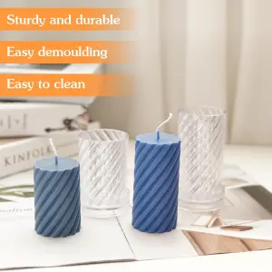 1 pcs Acrylic Cylinder Spiral Shape Candle Mould