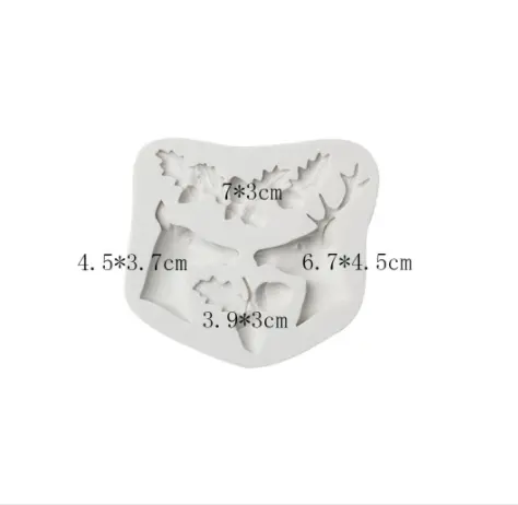 Raindeer christmas berry and leaf silicone mould