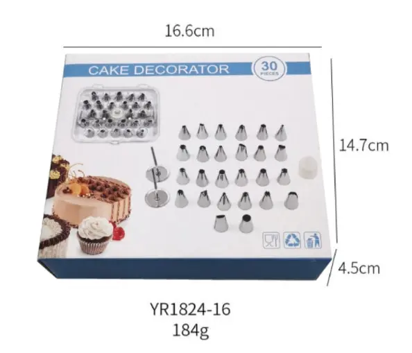 30pcs Cake Cream Decorating Piping Tips Icing Tool Kit Nozzles Set