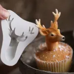 3D reindeer face christmas silicone mould for chocolates,candies,fondant ,resin etc