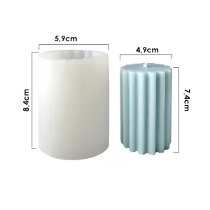 3D ribbed lines Silicone Candle Mold