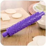 Purple rose flower shape Fondant Embossed Sugarcraft Rolling Pin for cake bread DIY Decorating Mold Gum Paste Tool